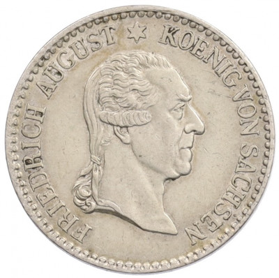 1/6 талера 1827 года Саксония «Смерть Короля Фридриха Августа I»