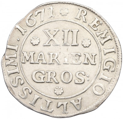 12 грошей 1671 года Брауншвейг-Вольфенбюттель