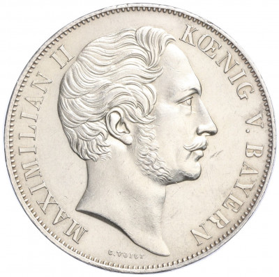 2 гульдена 1855 года Бавария «В память о восстановлении колонны Святой Марии»