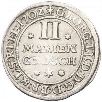 2 мариенгроша 1702 года Брауншвейг-Люнебург