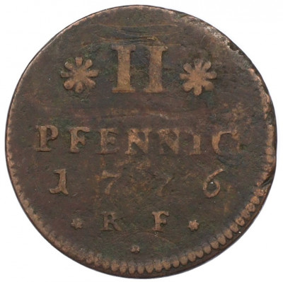 2 пфеннига 1776 года Гессен-Дармштадт