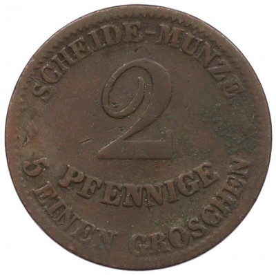 2 пфеннига 1856 года Саксен-Кобург-Гота