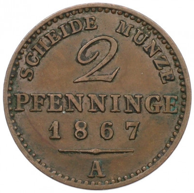 2 пфеннига 1867 года A Пруссия