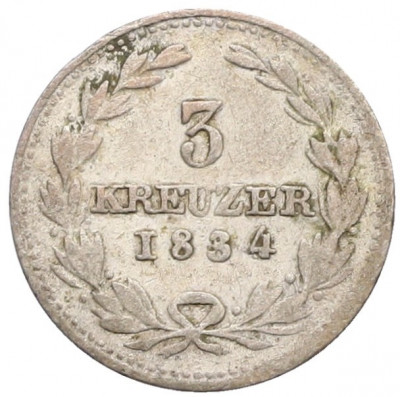 3 крейцера 1834 года Баден