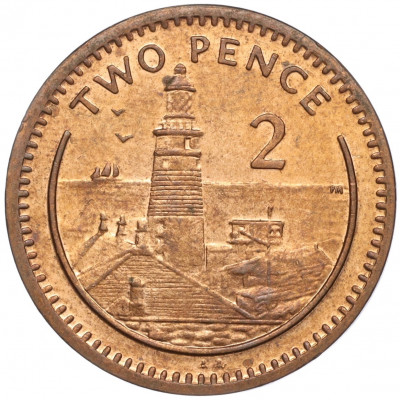 2 пенса 1999 года Гибралтар