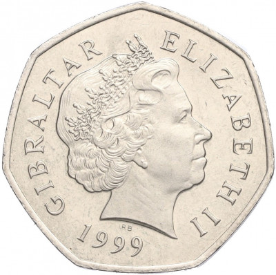 50 пенсов 1999 года Гибралтар
