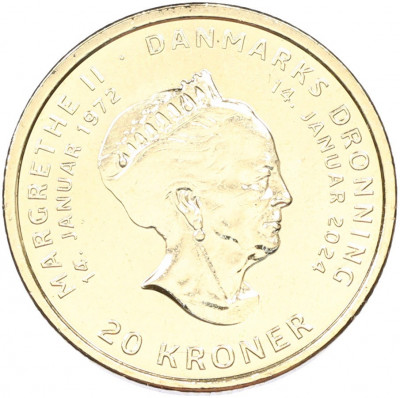 20 крон 2024 года Дания «Отречение королевы Маргрете II от престола»