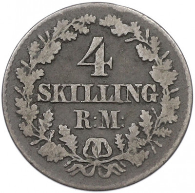 4 скиллинга 1856 года Дания