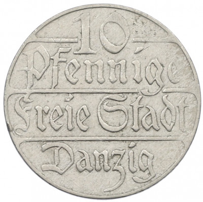 10 пфеннигов 1923 года Данциг