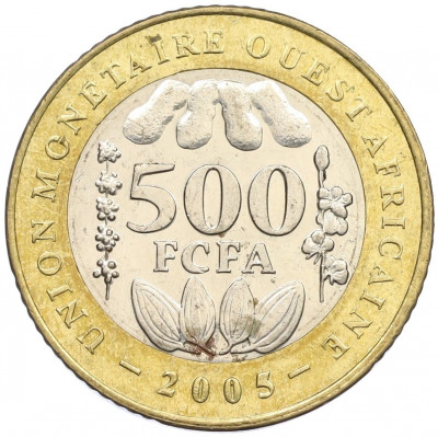 500 франков 2005 года Западно-Африканский валютный союз (Медальное соотношение сторон)
