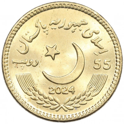 55 рупий 2024 года Пакистан «555 лет со дня рождения Шри Гуру Нанака Дев Джи»