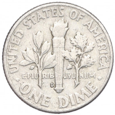 1 дайм (10 центов) 1962 года D США