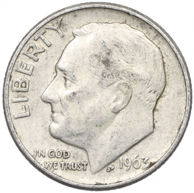 1 дайм (10 центов) 1963 года D США