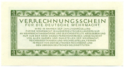 1 рейхсмарка 1944 года Германия (Вооруженные силы Германии)