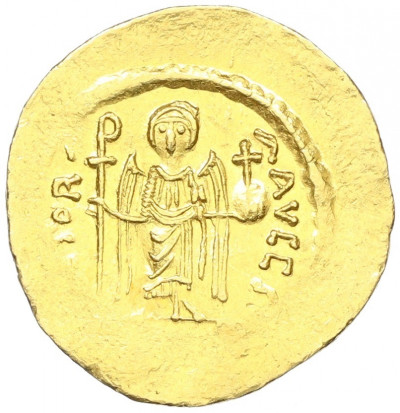 Солид 582-602 года Византийская Империя — Маврикий Тиберий