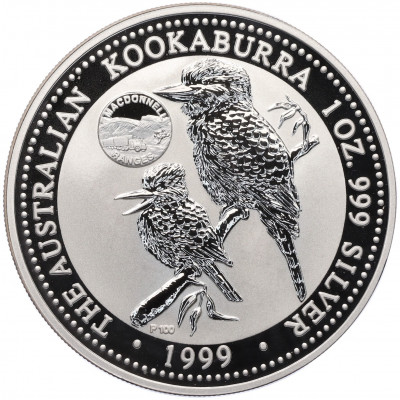 1 доллар 1999 года «Австралийская кукабара» (Mac Donnell Privy Mark)