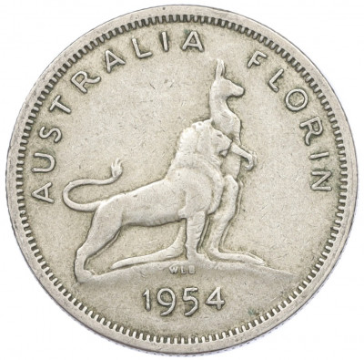 1 флорин 1954 года Австралия «Королевский визит в Австралию»