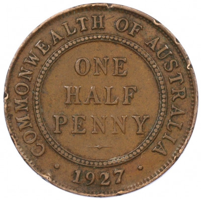1/2 пенни 1927 года Австралия