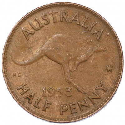 1/2 пенни 1953 года Австралия