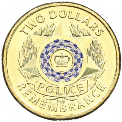 2 доллара 2019 года Австралия «30 лет Национальному дню полиции»