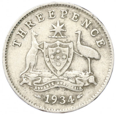 3 пенса 1934 года Австралия