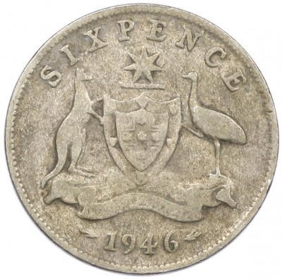 6 пенсов 1946 года Австралия