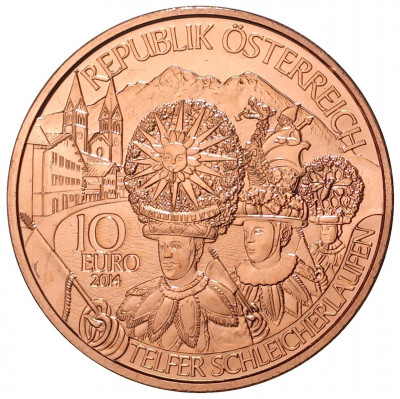10 евро 2014 года Австрия «Земли Австрии — Тироль»