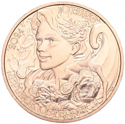 10 евро 2024 года Австрия «Язык цветов — Пион»