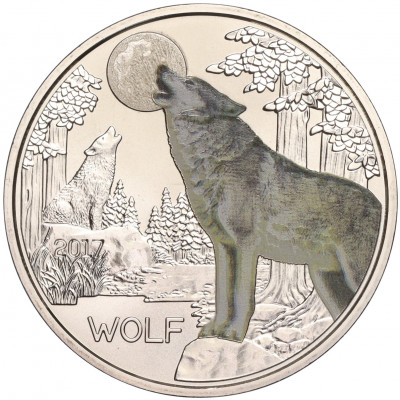 3 евро 2017 года Австрия «Животные со всего мира — Волк»