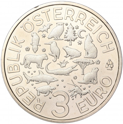 3 евро 2019 года Австрия «Животные со всего мира — Черепаха»