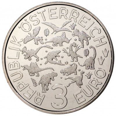 3 евро 2020 года Австрия «Супер динозавры — Анкилозавр»