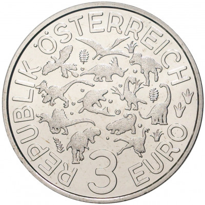 3 евро 2021 года Австрия «Супер динозавры — Аргентинозавр»