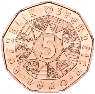 5 евро 2022 года Австрия «Птица счастья»