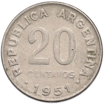 20 сентаво 1951 года Аргентина