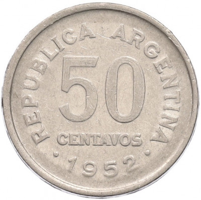 50 сентаво 1952 года Аргентина