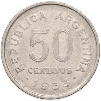 50 сентаво 1953 года Аргентина