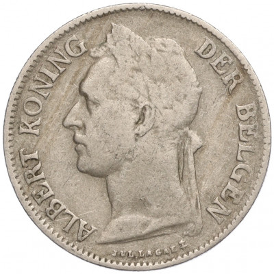 50 сантимов 1923 года Бельгийское Конго — легенда на фламандском (BELGISH CONGO / DER BELGEN)