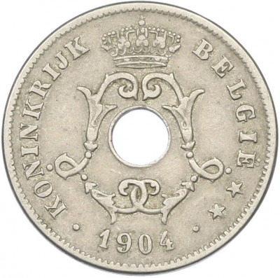 10 сантимов 1904 года Бельгия — Надпись на фламандском (BELGIE)