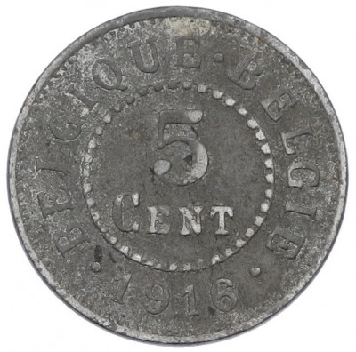 5 сантимов 1916 года Бельгия