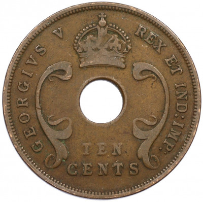 10 центов 1934 года Британская Восточная Африка