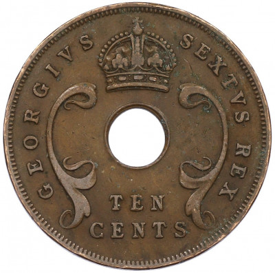 10 центов 1951 года Британская Восточная Африка