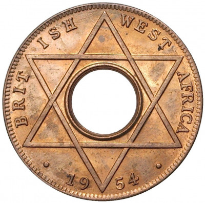 1/10 пенни 1954 года Британская Западная Африка