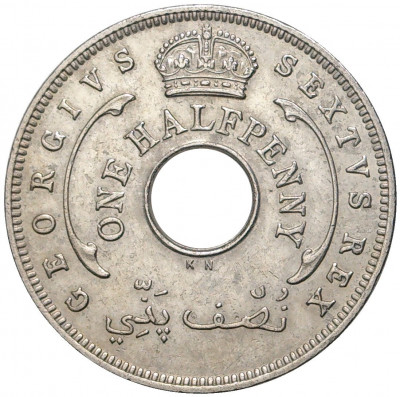 1/2 пенни 1949 года KN Британская Западная Африка