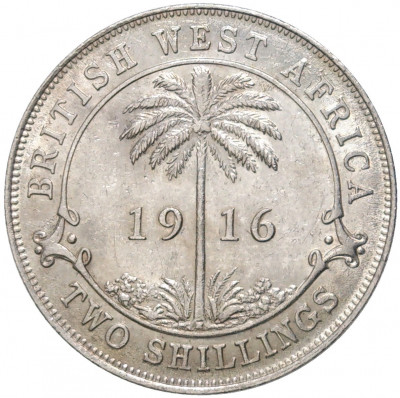 2 шиллинга 1916 года Британская Западная Африка