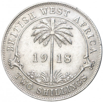 2 шиллинга 1918 года H Британская Западная Африка