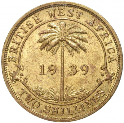 2 шиллинга 1939 года H Британская Западная Африка