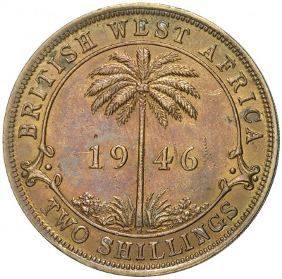 2 шиллинга 1946 года H Британская Западная Африка