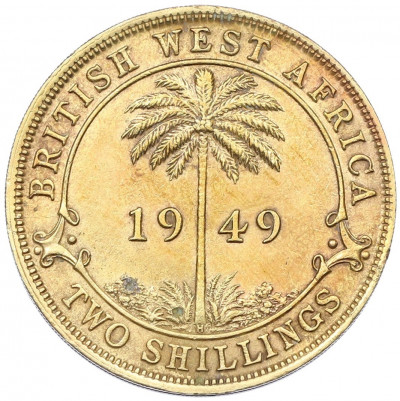 2 шиллинга 1949 года Н Британская Западная Африка