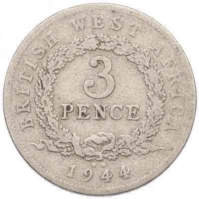 3 пенса 1944 года KN Британская Западная Африка