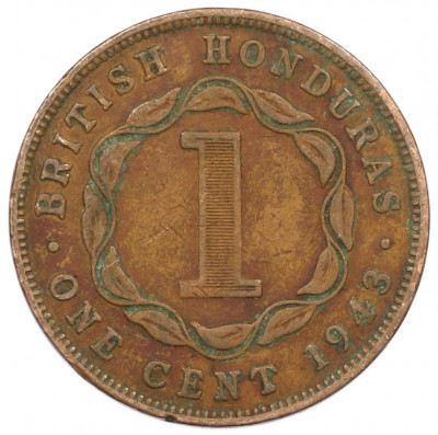 1 цент 1943 года Британский Гондурас